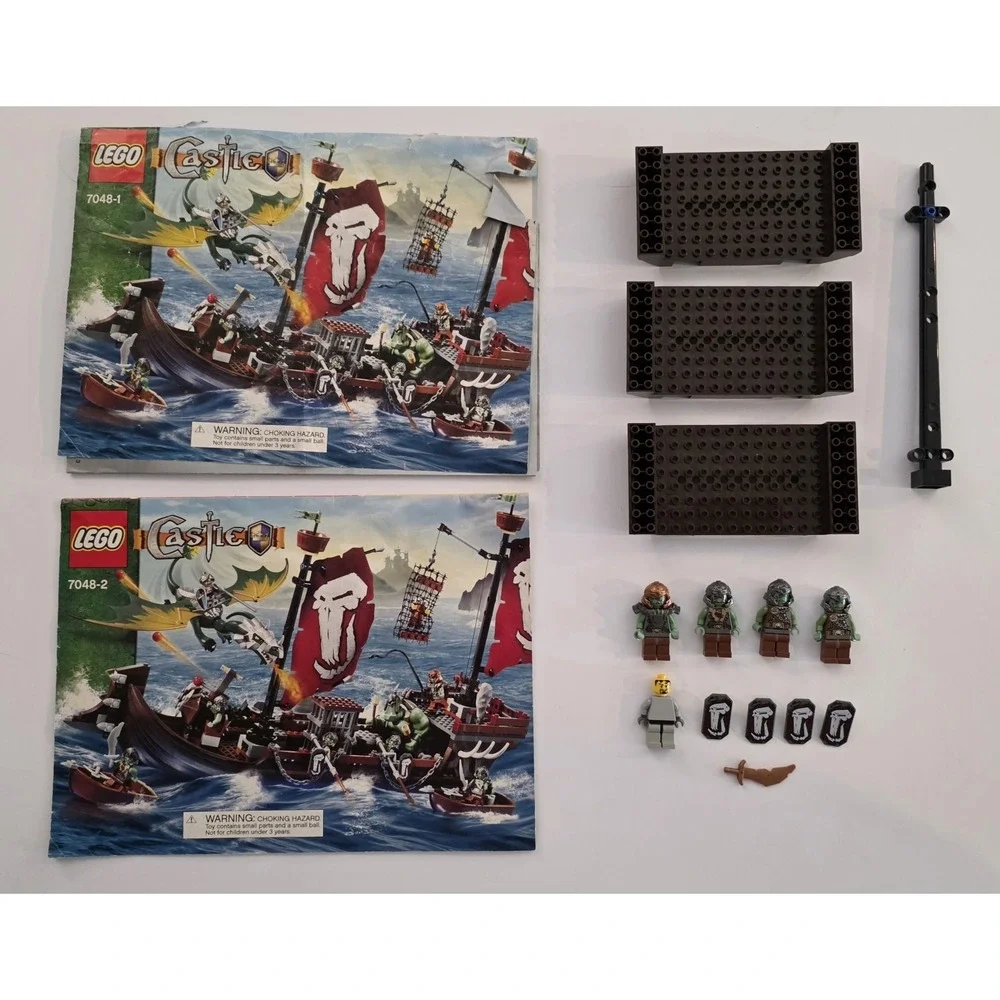 LEGO 7048 Castle Troll Warship- Parts With Manuals & Some Minifigures-Read